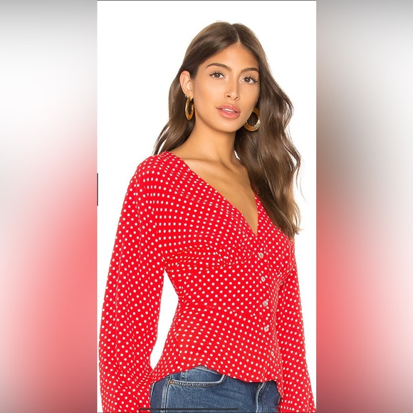 Free People LOVE STREET TOP IN RED - Picture 4 of 8